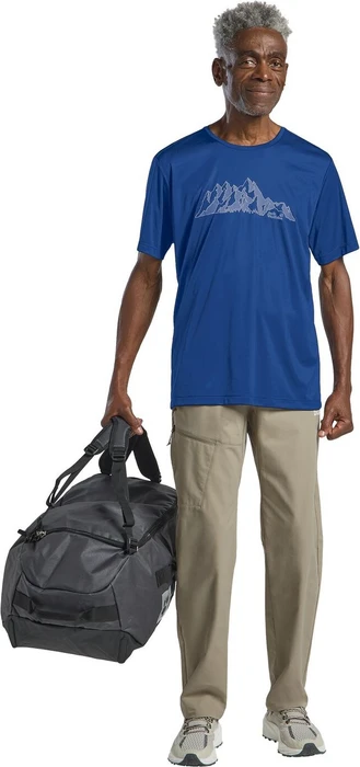 Jack Wolfskin Peak Graphic Funktionsshirt kurzarm new mountain blue orchid (Herren)