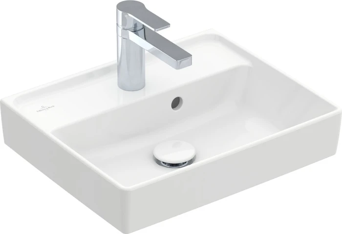 Villeroy & Boch Collaro Handwaschbecken 45x37x15cm, mit Überlauf, weiß alpin ceramicplus