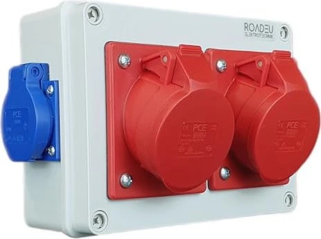 RoadEu Steckdosenverteiler - 2x CEE Steckdose 16A mit 2x Schuko 230V