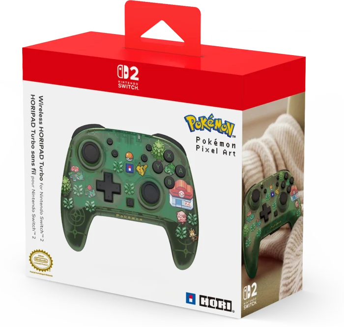 Hori Horipad Turbo Wireless Controller pokèmon pixel green (Switch 2/Switch)