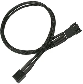Nanoxia 4-Pin Verlängerung, sleeved, 30cm, schwarz (NXPWV3E)