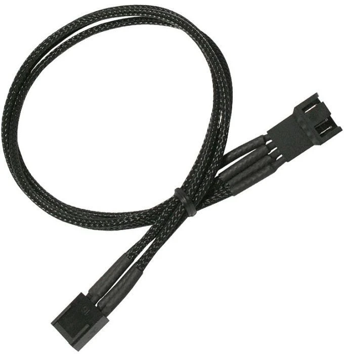Nanoxia 4-Pin Verlängerung, sleeved, 30cm, schwarz