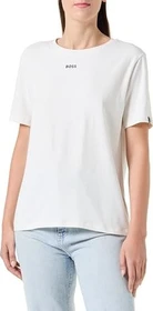 Hugo Boss Logo-Print T-Shirt kurzarm open white (Damen)