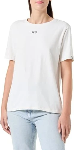 Hugo Boss Logo-Print T-Shirt kurzarm open white (Damen)