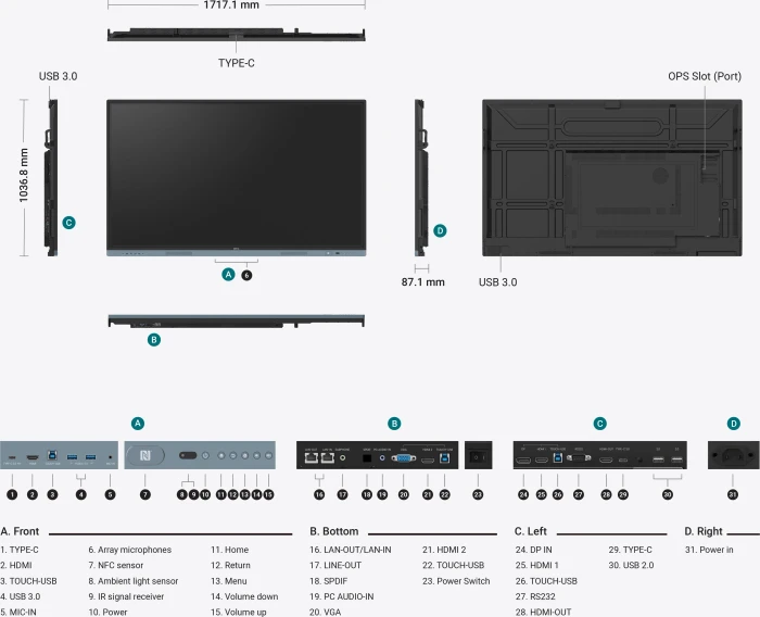 BenQ RM7504, 75"