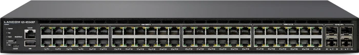 Lancom GS-4554 Rackmount Gigabit Managed Switch, 48x RJ-45, 4x SFP+, 2x QSFP+, 820W PoE+