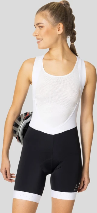 Odlo Zeroweight Tights Bib Fahrradhose kurz weiß/schwarz (Damen)