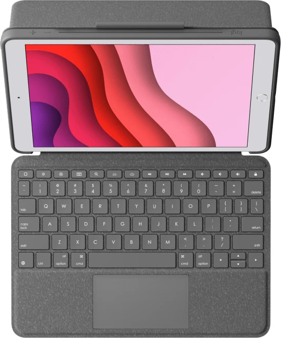Logitech Combo Touch Tastatur Case für iPad 7, grau, DE