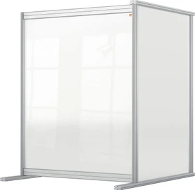 Nobo Premium Plus Erweiterung Schreibtisch-Trennwand aus Acryl, transparent/silber, 80x100cm