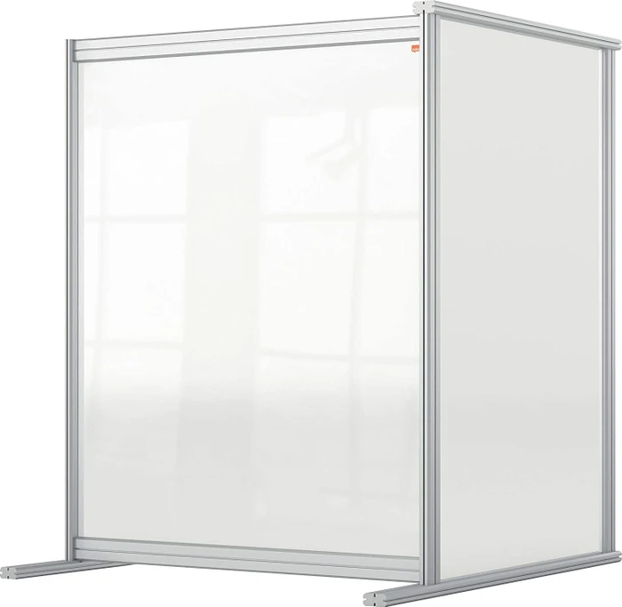 Nobo Premium Plus Erweiterung Schreibtisch-Trennwand aus Acryl, transparent/silber, 80x100cm