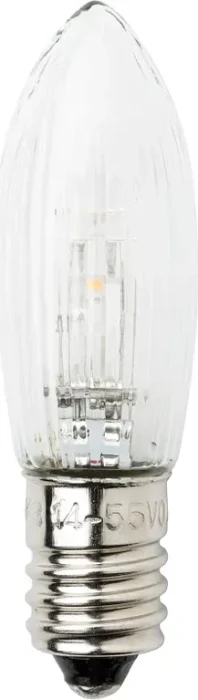 Konstsmide Riffelkerze 14-55V LED Ersatzbirne für Weihnachtsbeleuchtung klar E10 0.3W, 3 Stück