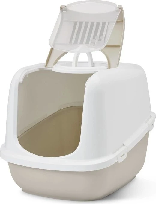 Petgard Nestor Jumbo Katzentoilette XXL, beige/weiß
