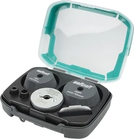 Wolfcraft Aufbohrhilfe-Set für Lochsägen inkl. Werkzeugbox, 3-tlg.