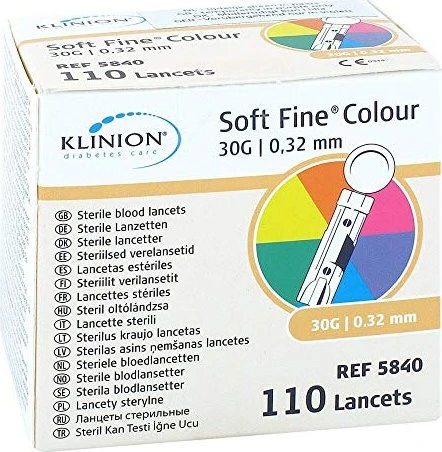 eu-medical Klinion Soft Fine Colour 30G Lanzetten, 110 Stück