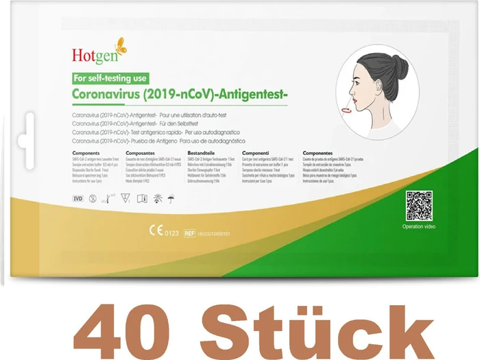 Hotgen Novel Coronavirus 2019-nCoV Antigen Schnelltest, 40 Stück
