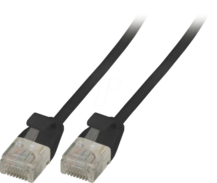 EFB Elektronik TPE Ultraflex kompakt Patchkabel, Cat6a, U/UTP, RJ-45/RJ-45, 2m, schwarz