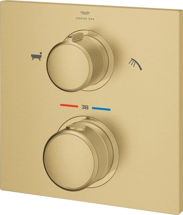 Grohe Allure Thermostat-Wannenbatterie mit integrierter 2-Wege-Umstellung cool sunrise gebürstet