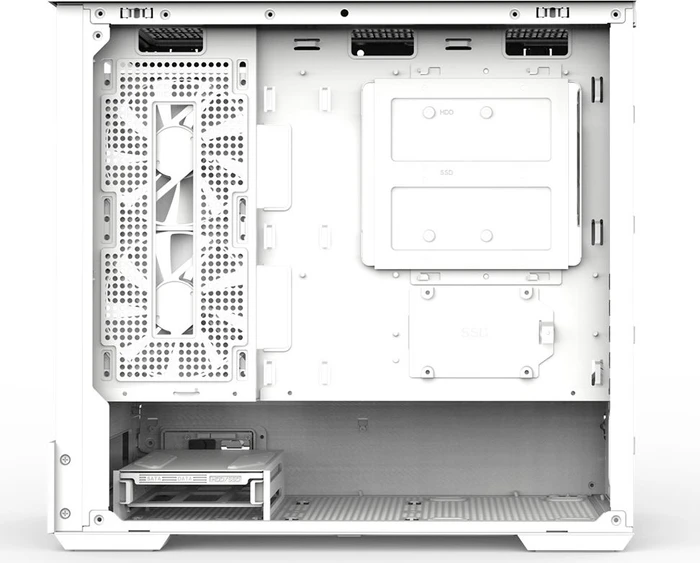 Zalman P30 White, weiß, Glasfenster