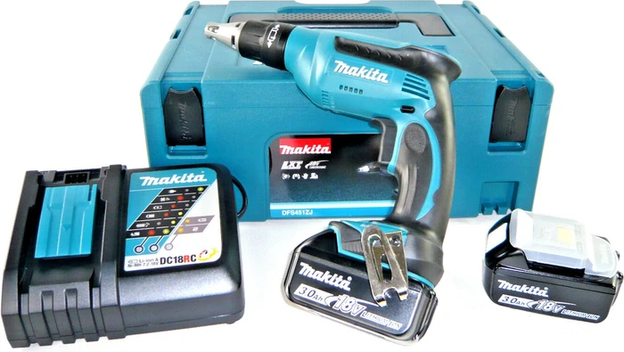 Makita DFS451RFJ Akku-Trockenbauschrauber inkl. MAKPAC + 2 Akkus 3.0Ah