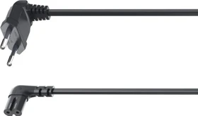 Hama Euro-Netzkabel gewinkelt/gewinkelt, 3m schwarz