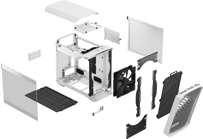 Fractal Design Torrent Nano White TG Clear Tint, Glasfenster, Mini-ITX