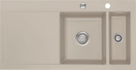 systemceram Mera 100 F Einbau Becken rechts mit Ablauffernbedienung fango