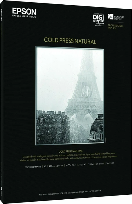 Epson Cold Press Natural A3+, 340g/m², 25 Blatt