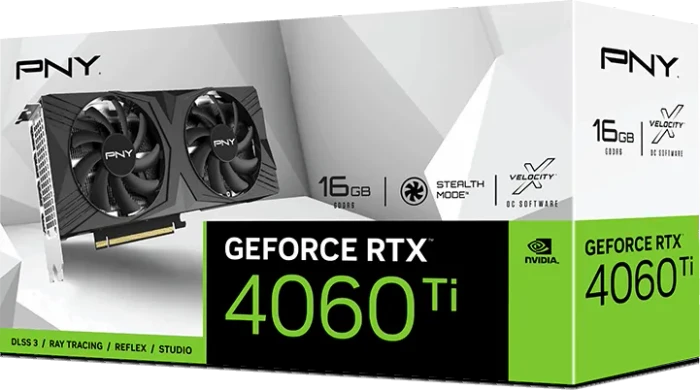 PNY GeForce RTX 4060 Ti Verto Overclocked Dual Fan, 16GB GDDR6, HDMI, 3x DP
