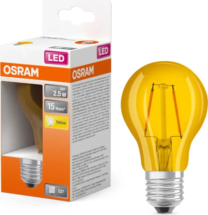 Osram Ledvance Star Decor Classic A 15 2.5W/622 E27 gelb