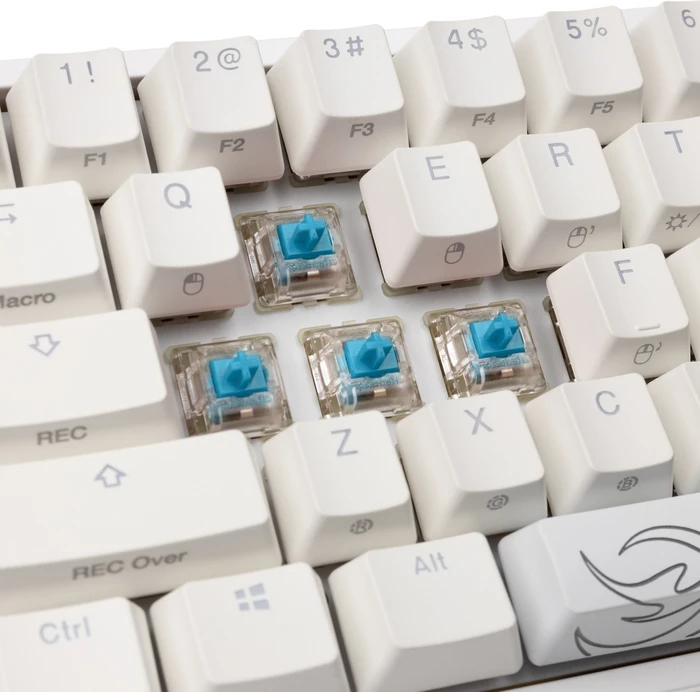 Ducky One 2 Pro Mini, PBT, weiß, LEDs RGB, MX RGB BLUE, USB, US