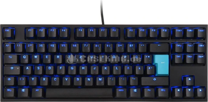 Ducky One 2 TKL PBT, LEDs blau, schwarz, MX BLUE, USB, DE
