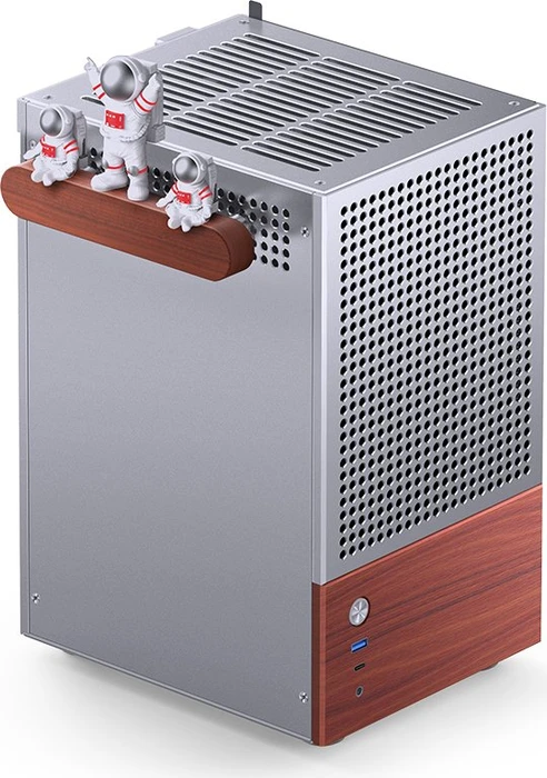 Jonsbo T6 Silver, silber/braun, Glasfenster, Mini-ITX