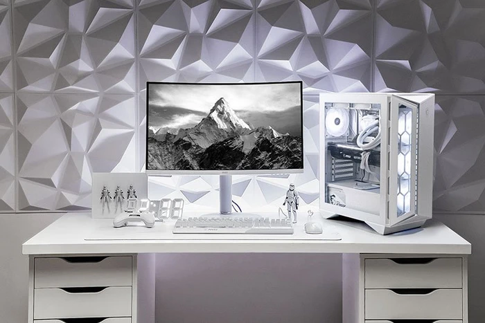 MSI MPG Gungnir 110R White, weiß, Glasfenster
