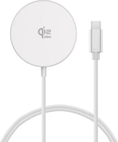 4smarts Qi2 25W / MagSafe Kabelloses Ladegerät 1.5m weiß