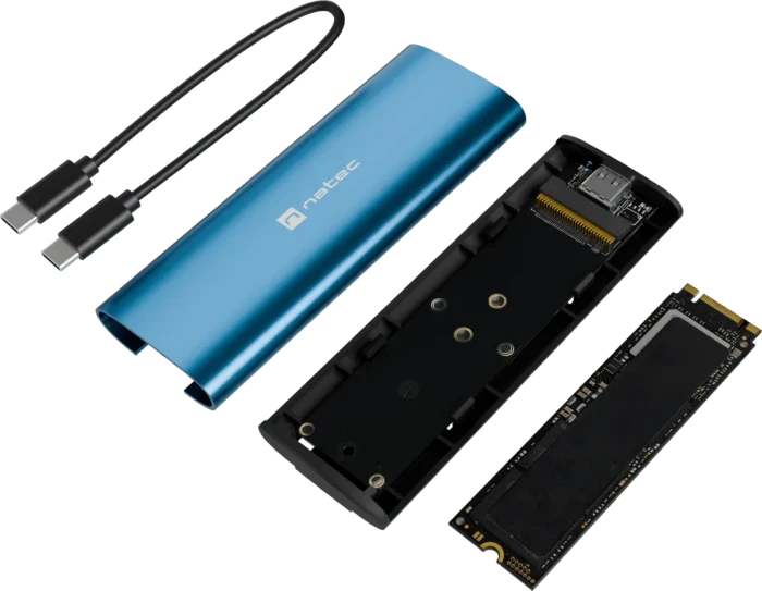 Natec Rhino M.2 NVMe Lite, Horizon Blue, USB-C 3.1