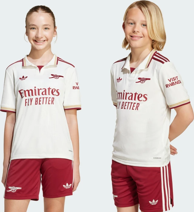 adidas FC Arsenal 2025/2026 Ausweichtrikot cloud white/team coll burgundy 2 (Junior)