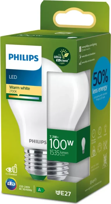 Philips LED CLA 100W A60 E27 FR UE SRT4 7.3W/827