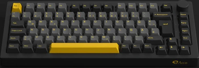 Akko 5075S, Black & Gold, LEDs RGB, hot-swap, V3 Pro Cream Yellow, USB, DE