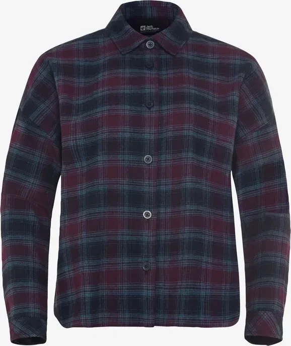Jack Wolfskin Baja Flannel Hemd langarm check/dark navy (Damen)