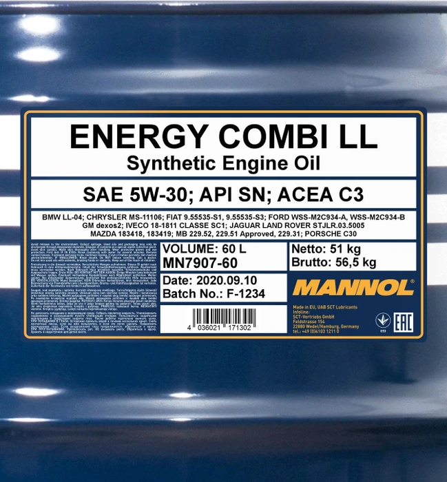 Mannol Energy Combi LL 5W-30 60l