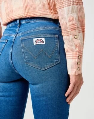 Wrangler Flare Jeans solid blue (Damen)