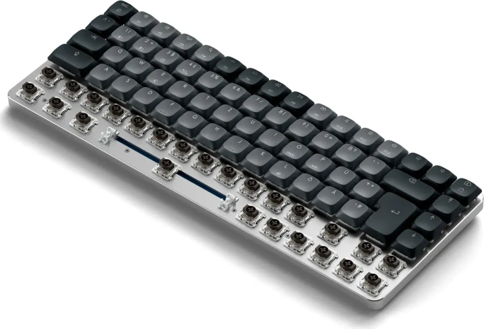Satechi SM1 Slim Mechanical Backlit BT Keyboard, Dark, grau/schwarz, low-profile BROWN Switches, USB/Bluetooth, DE