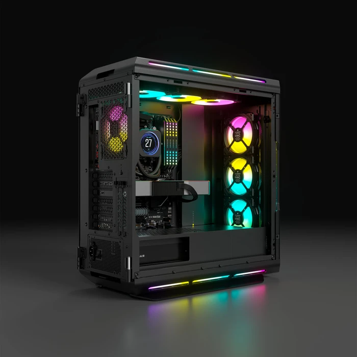 Corsair iCue 5000T RGB TG, schwarz, Glasfenster