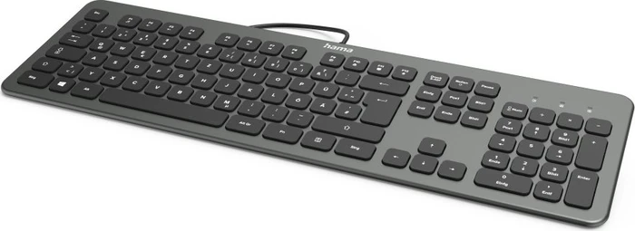 Hama KC-700 Slim-Design Tastatur, anthrazit/schwarz, USB, DE