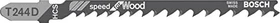 Bosch Professional T244D HCS Speed for Wood Stichsägeblatt, 100mm, 100 Stück