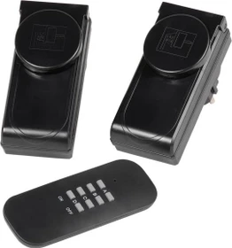 Vivanco Comfort Line Outdoor IP44 Funksteckerset 1000W schwarz, 2er Funksteckdosen-Set mit Fernbedienung (37671 / FSS 21000B)