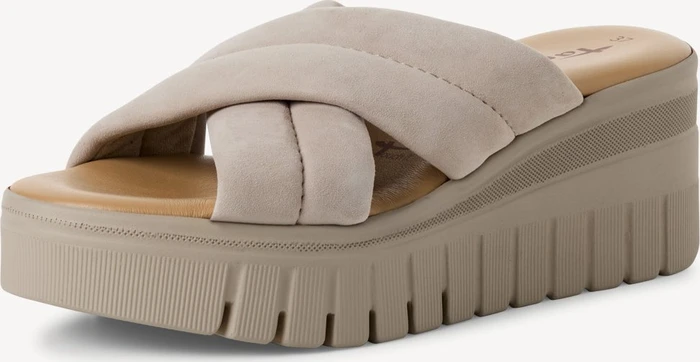 Tamaris Lederpantolette beige (Damen)