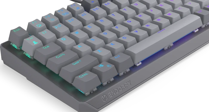 Endorfy Thock V2 75%, PBT, grau, LEDs RGB, hot-swap, Endorfy RED, USB, US