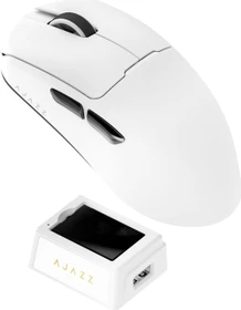 Ajazz AJ159 V2 MC Wireless Gaming Mouse mit Akku-Ladestation, weiß, USB/Bluetooth (AJ159-V2-MC-W)