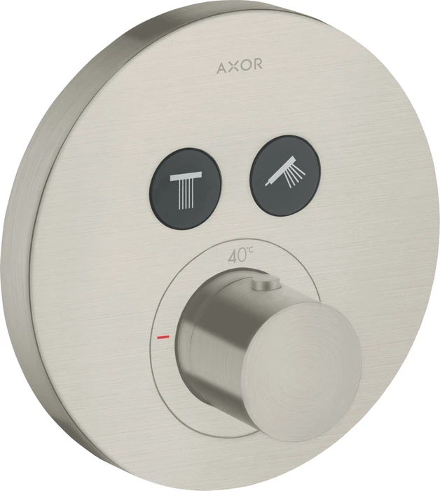 Hansgrohe Axor ShowerSelect rund Thermostat mit 2 Ventilen edelstahloptik